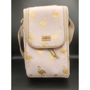 NATURAL ELEMENTS CONTEMPORARY LIVING ISOLATED Pink Gold Flamingo Wine Carrier